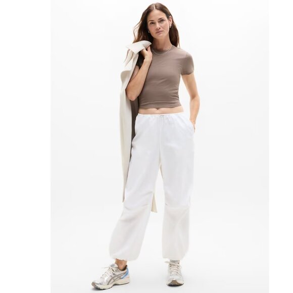 Athleta Signature Rib Crop Tee Size Small in Color Pyrite - Picture 5 of 12